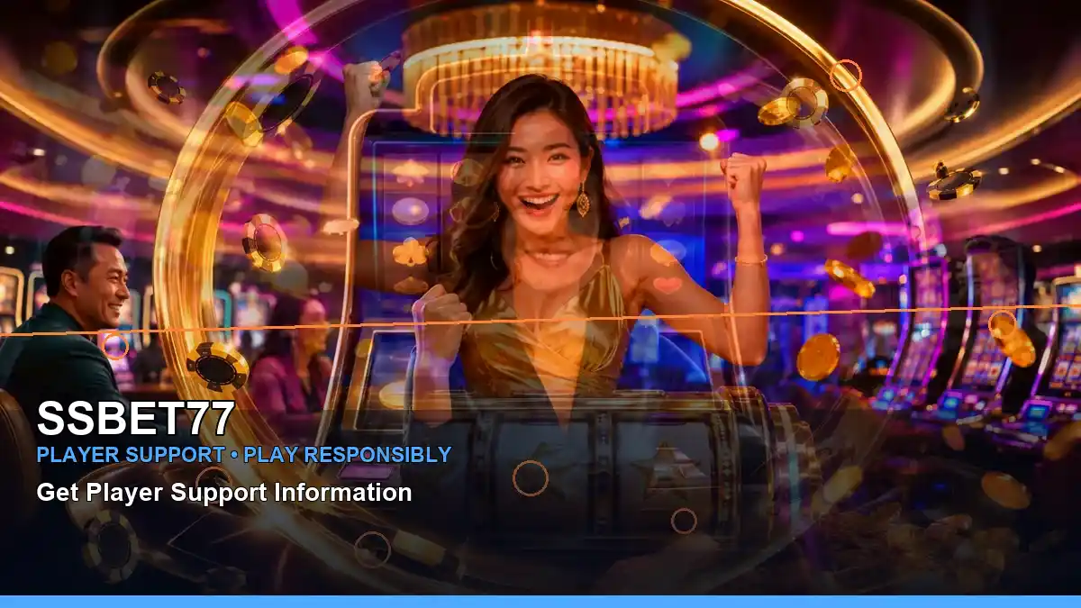 SSBET77 casino cashback rewards featuring an adult Filipina casino host with a centered composition
